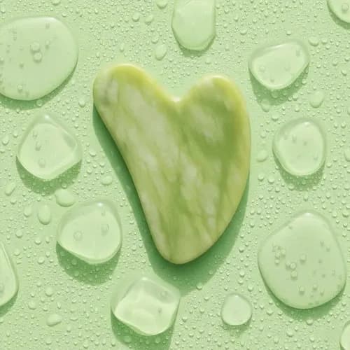 Gua Sha din Jad Natural 8cm – Sculpting Facial și Detoxifiere Limfatică