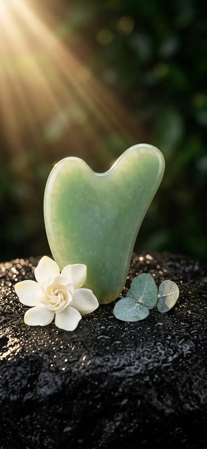 Piatră Gua Sha din Jad pentru Masaj Facial