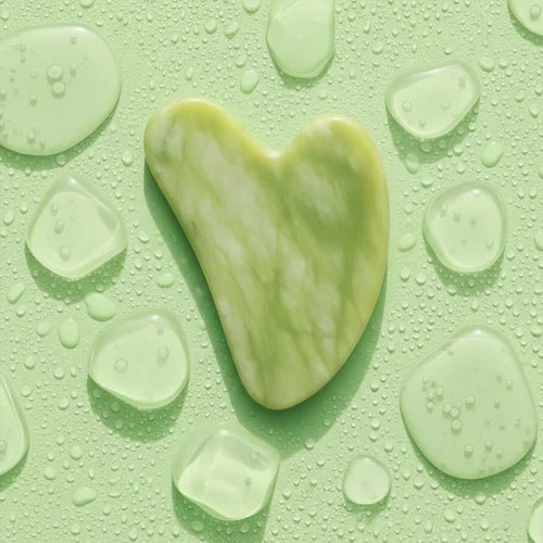 Gua Sha din Jad Natural 8cm – Sculpting Facial și Detoxifiere Limfatică