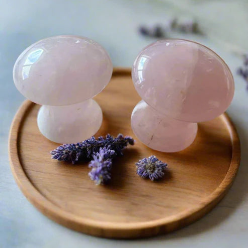Gua Sha Ciupercă din Cuarț – Drenaj Facial, Lifting și Strălucire Naturală
